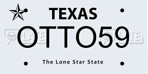 OTTO59 Texas License Plate