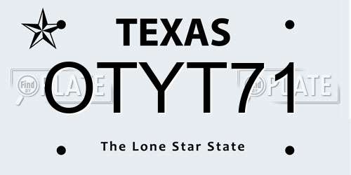 OTYT71 Texas License Plate