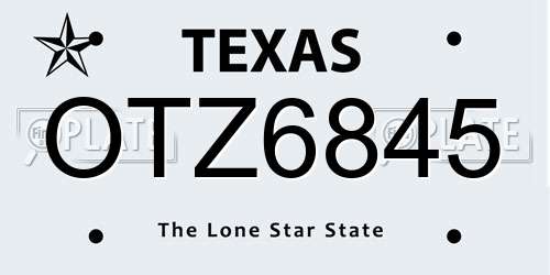 OTZ6845 Texas License Plate