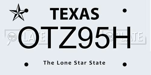 OTZ95H Texas License Plate