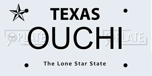 OUCHI Texas License Plate