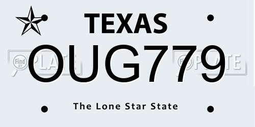 OUG779 Texas License Plate