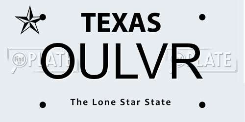 OULVR Texas License Plate