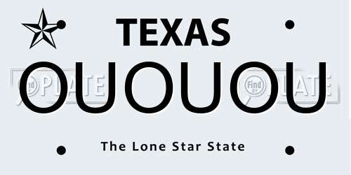 OUOUOU Texas License Plate