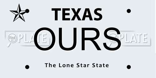 OURS Texas License Plate