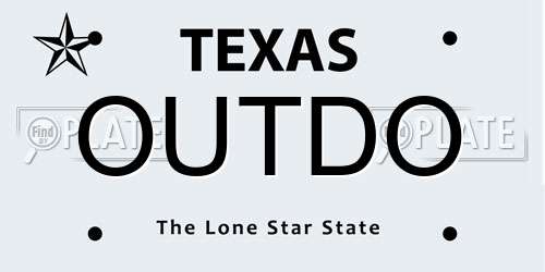OUTDO Texas License Plate