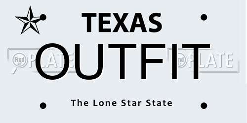 OUTFIT Texas License Plate