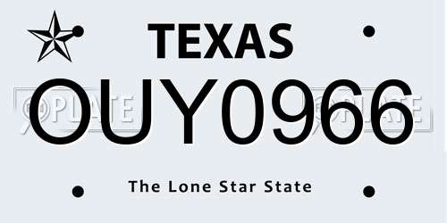 OUY0966 Texas License Plate