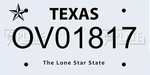OV01817 Texas License Plate