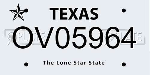 OV05964 Texas License Plate