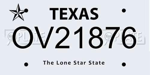 OV21876 Texas License Plate