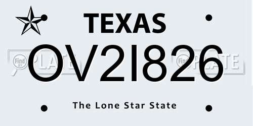 OV2I826 Texas License Plate