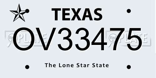 OV33475 Texas License Plate