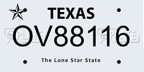 OV88116 Texas License Plate