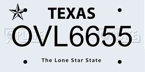 OVL6655 Texas License Plate