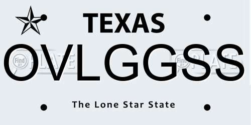 OVLGGSS Texas License Plate