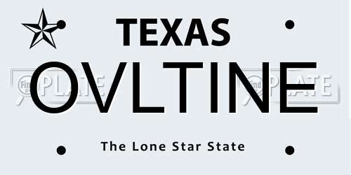 OVLTINE Texas License Plate