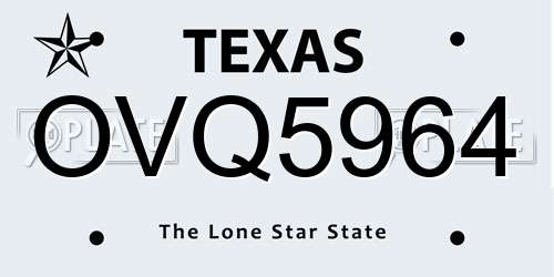 OVQ5964 Texas License Plate