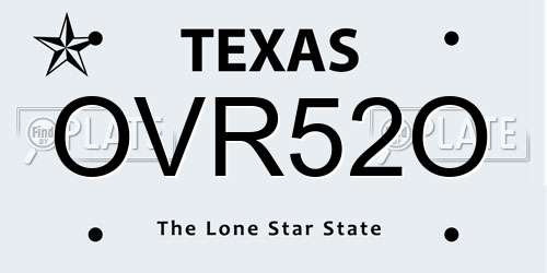 OVR52O Texas License Plate