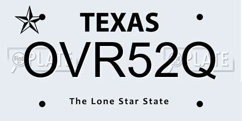OVR52Q Texas License Plate
