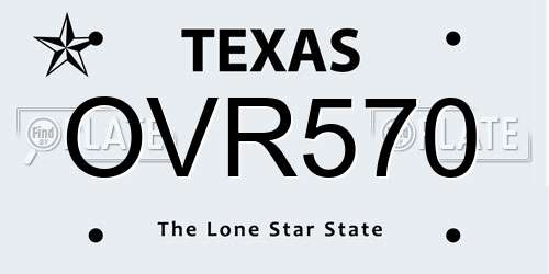 OVR570 Texas License Plate