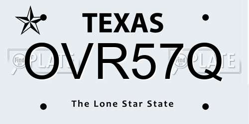 OVR57Q Texas License Plate