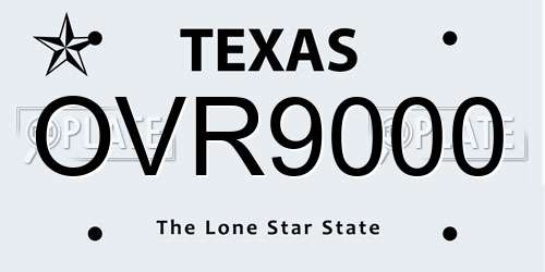 OVR9000 Texas License Plate
