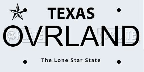 OVRLAND Texas License Plate