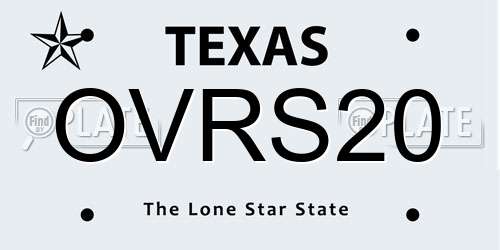 OVRS20 Texas License Plate