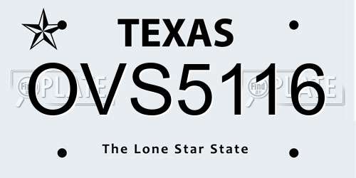 OVS5116 Texas License Plate