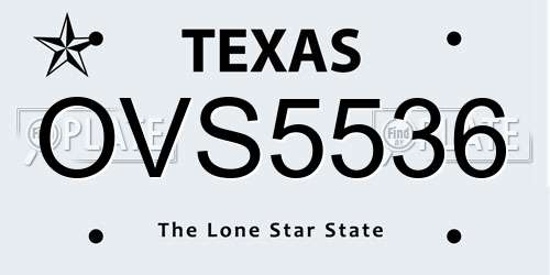 OVS5536 Texas License Plate