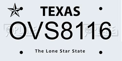 OVS8116 Texas License Plate