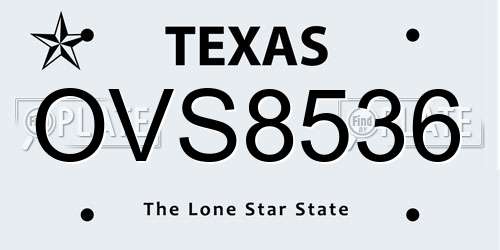 OVS8536 Texas License Plate