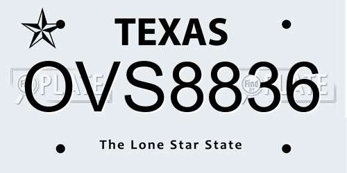 OVS8836 Texas License Plate