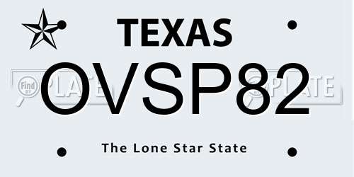 OVSP82 Texas License Plate