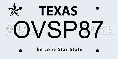 OVSP87 Texas License Plate