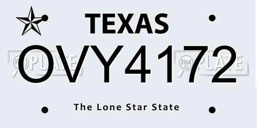 OVY4172 Texas License Plate