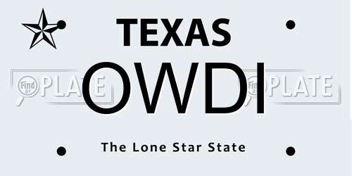 OWDI Texas License Plate