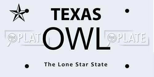 OWL Texas License Plate