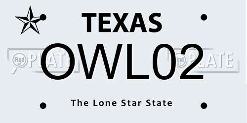OWL02 Texas License Plate
