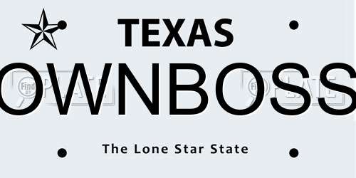 OWNBOSS Texas License Plate