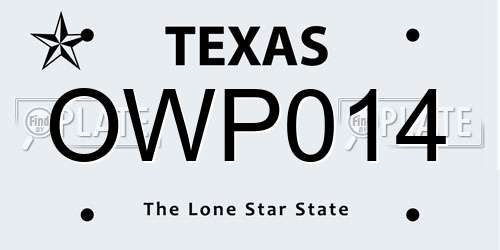 OWP014 Texas License Plate