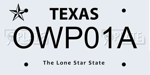 OWP01A Texas License Plate