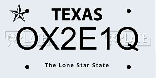 OX2E1Q Texas License Plate