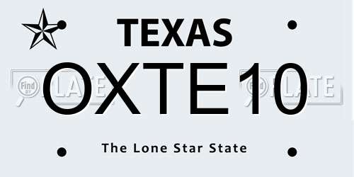 OXTE10 Texas License Plate