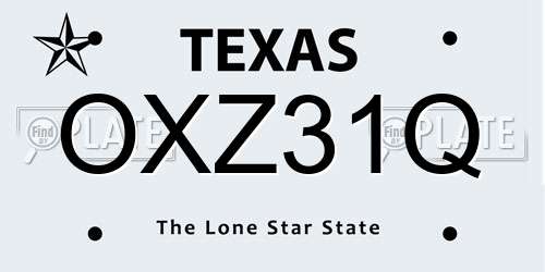 OXZ31Q Texas License Plate