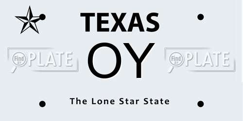 OY Texas License Plate