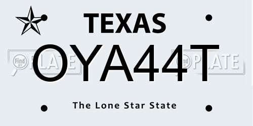 OYA44T Texas License Plate
