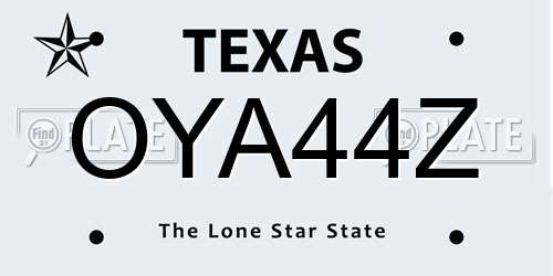 OYA44Z Texas License Plate