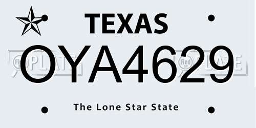 OYA4629 Texas License Plate